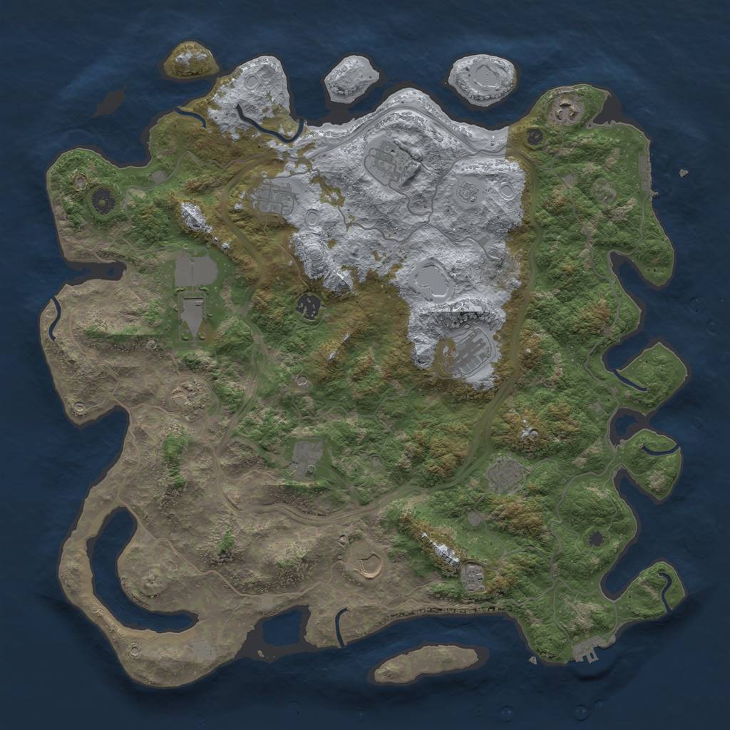 Rust Map: Procedural Map, Size: 4500, Seed: 778289632, 18 Monuments