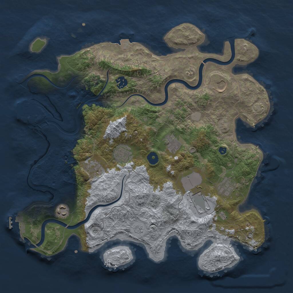 Rust Map: Procedural Map, Size: 3750, Seed: 367785484, 15 Monuments