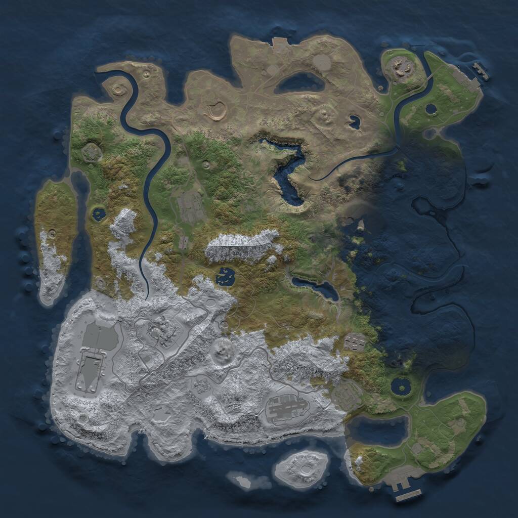Rust Map: Procedural Map, Size: 4000, Seed: 1904, 16 Monuments