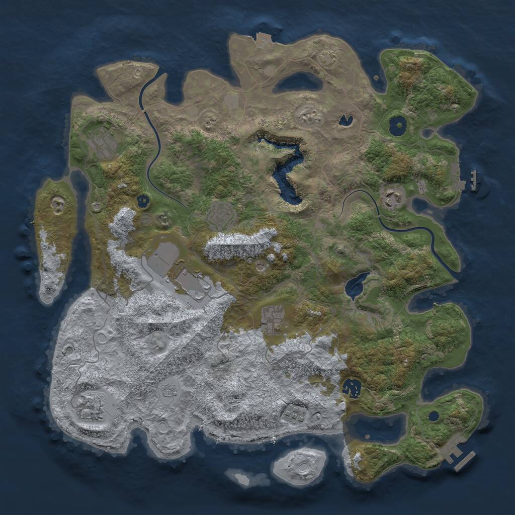 Rust Map: Procedural Map, Size: 4000, Seed: 1904, 14 Monuments