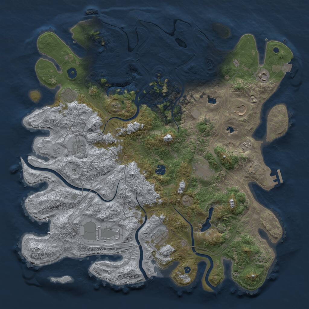 Rust Map: Procedural Map, Size: 4500, Seed: 1461416564, 15 Monuments