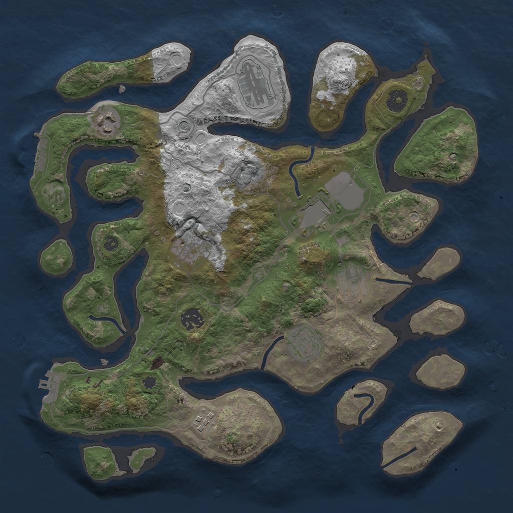 Rust Map: Procedural Map, Size: 3500, Seed: 328122720, 16 Monuments