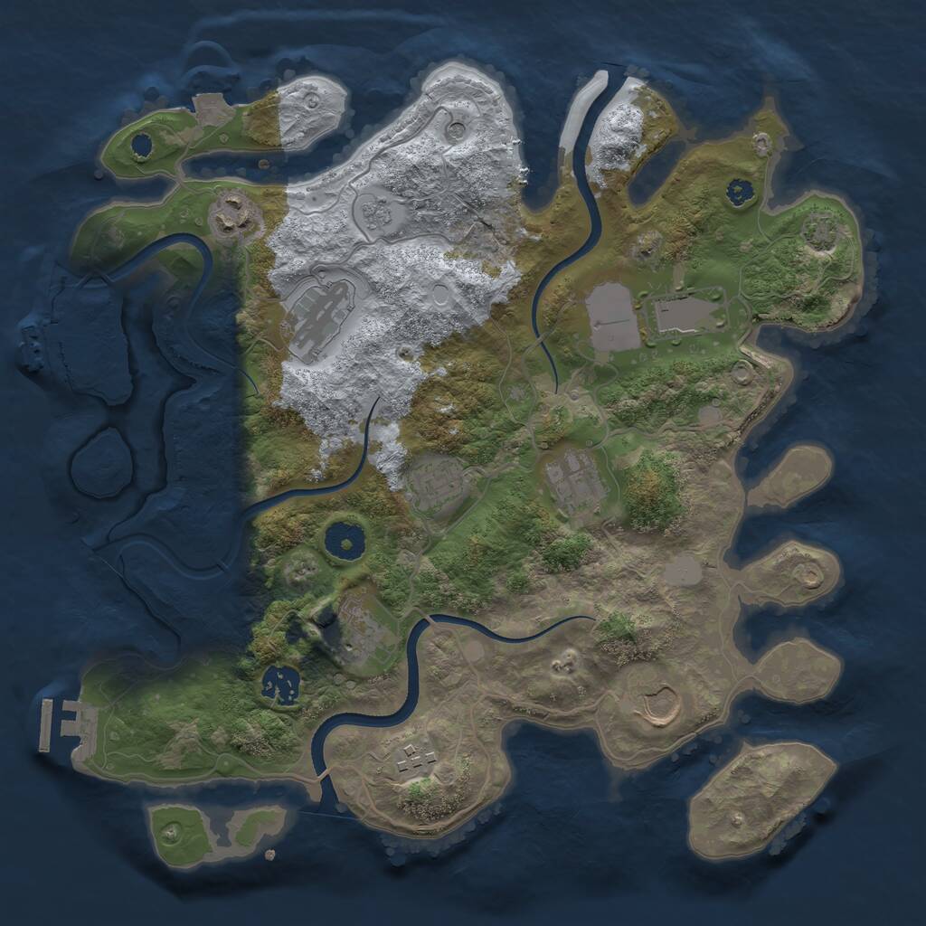Rust Map: Procedural Map, Size: 3500, Seed: 328122720, 15 Monuments