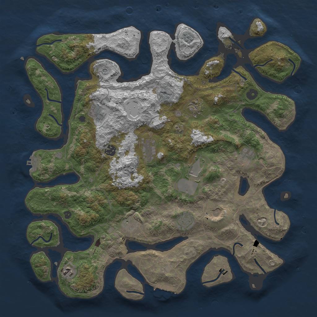 Rust Map: Procedural Map, Size: 4300, Seed: 786065160, 19 Monuments