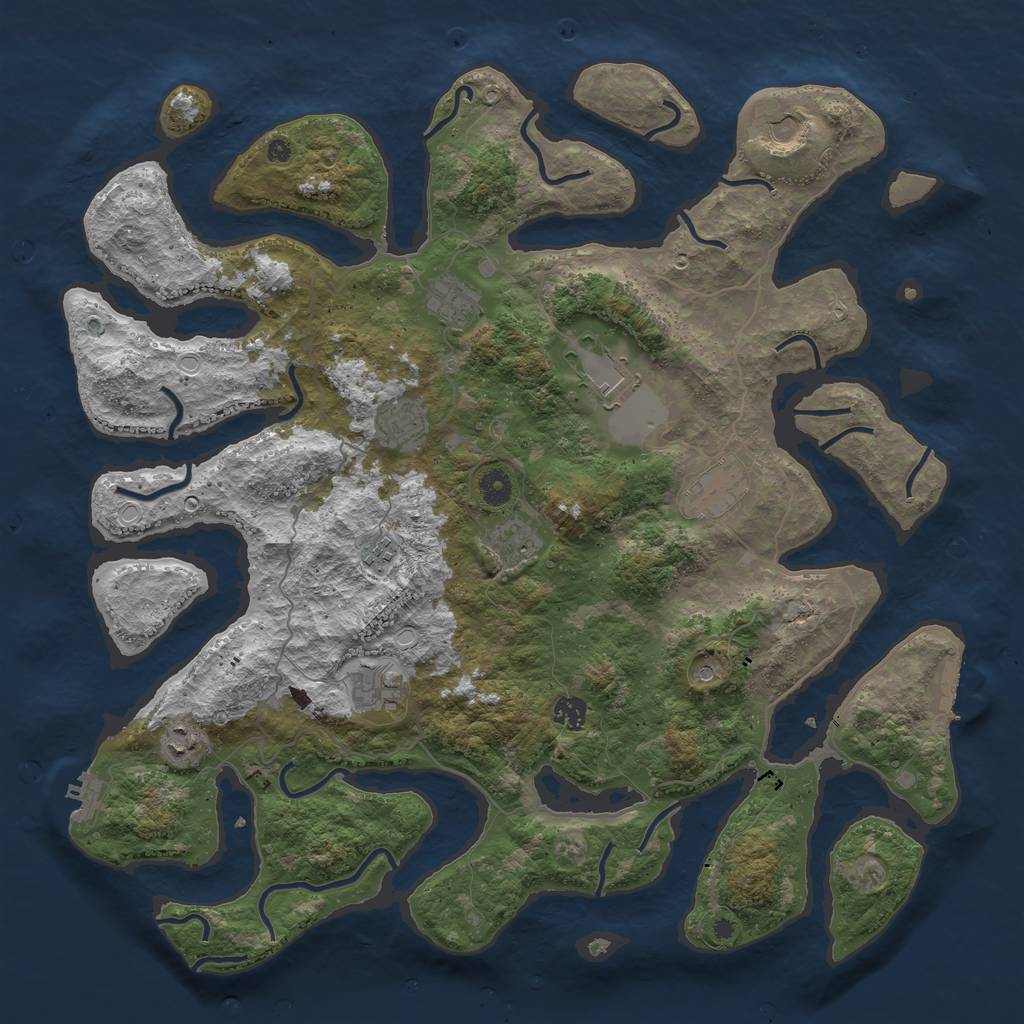 Rust Map: Procedural Map, Size: 4500, Seed: 9738143, 18 Monuments