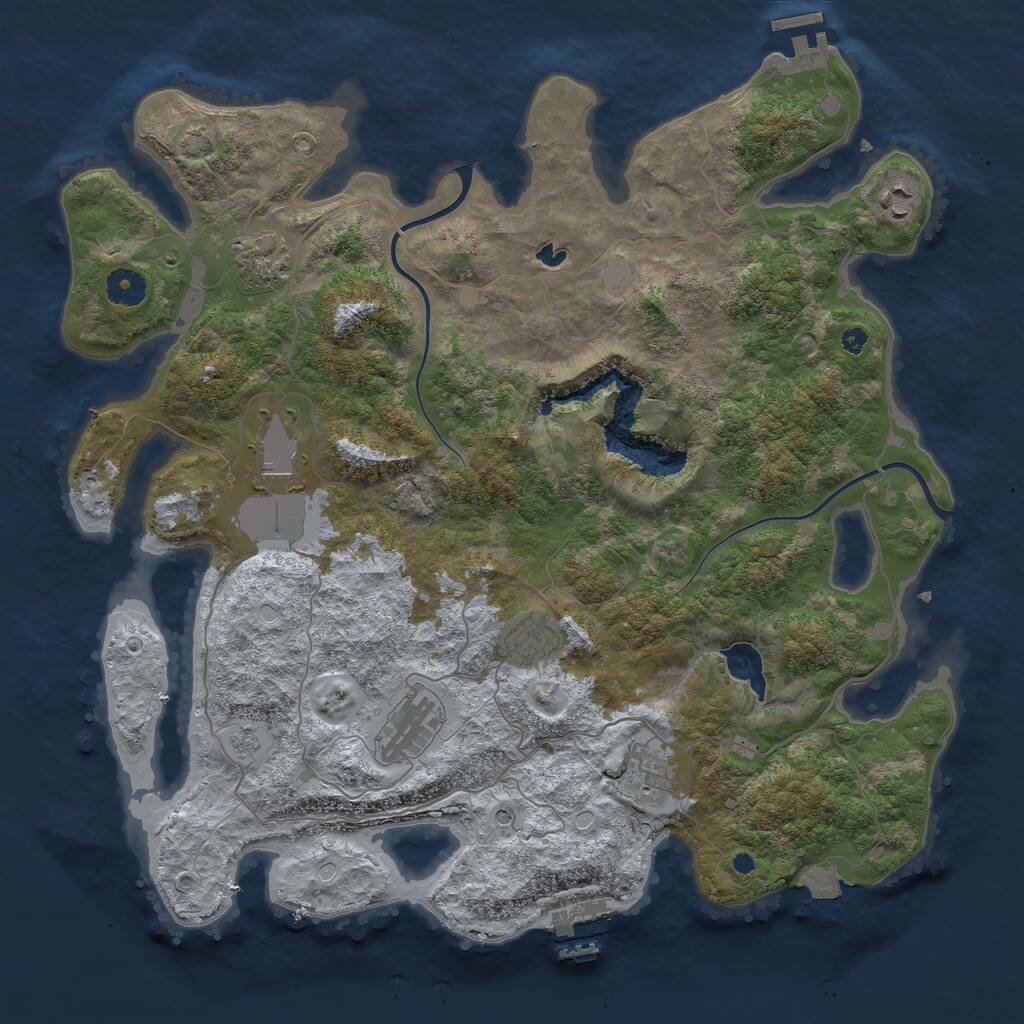 Rust Map: Procedural Map, Size: 4000, Seed: 4112021, 12 Monuments