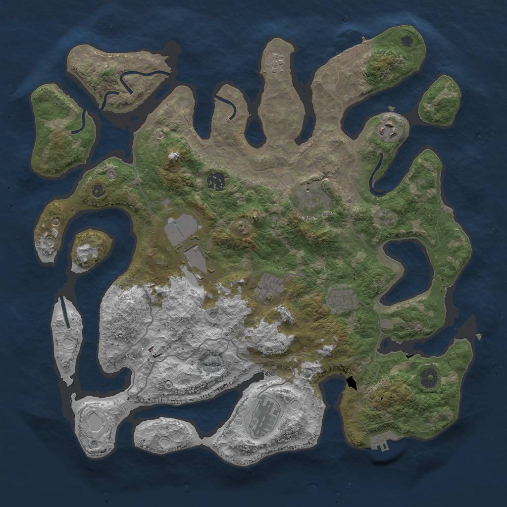 Rust Map: Procedural Map, Size: 4000, Seed: 4112021, 16 Monuments