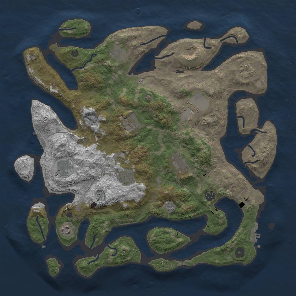 Rust Map: Procedural Map, Size: 4250, Seed: 4051965, 19 Monuments