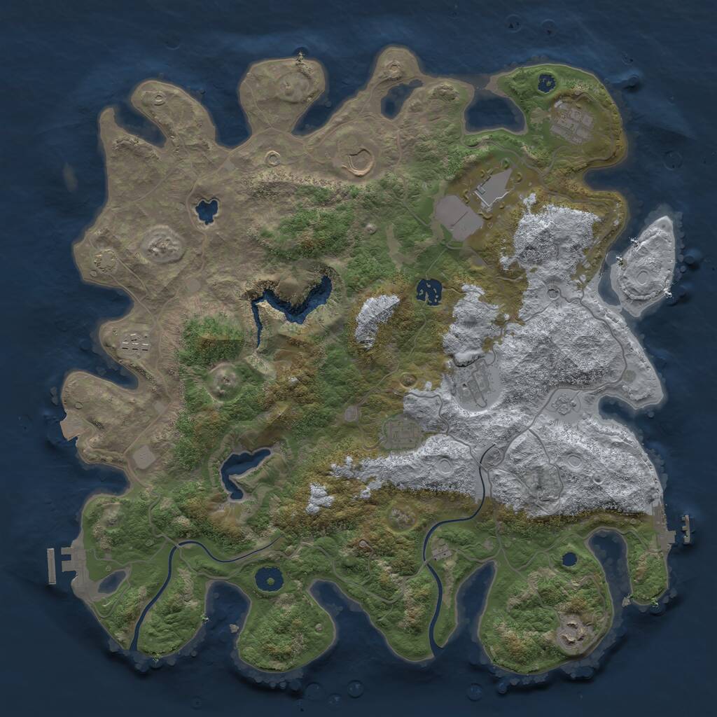 Rust Map: Procedural Map, Size: 4000, Seed: 20211104, 14 Monuments
