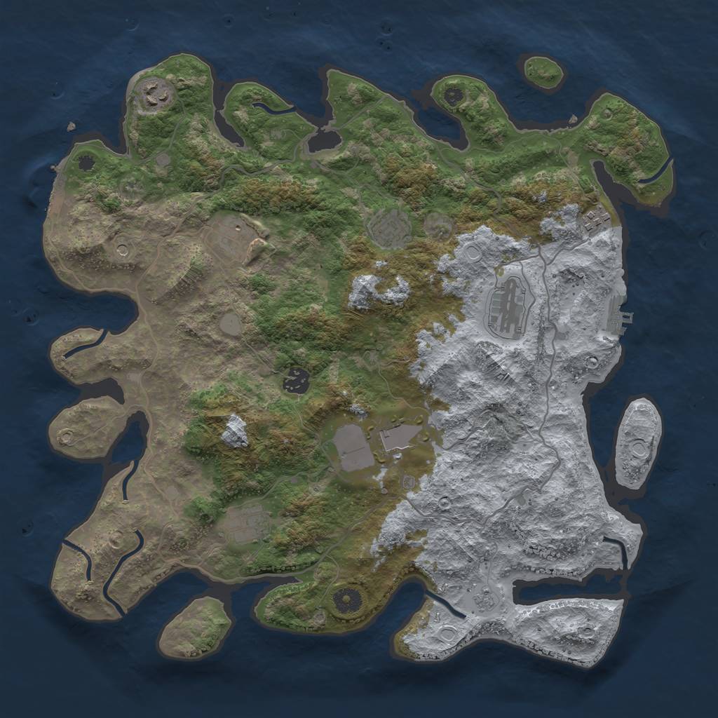 Rust Map: Procedural Map, Size: 4000, Seed: 769089726, 15 Monuments