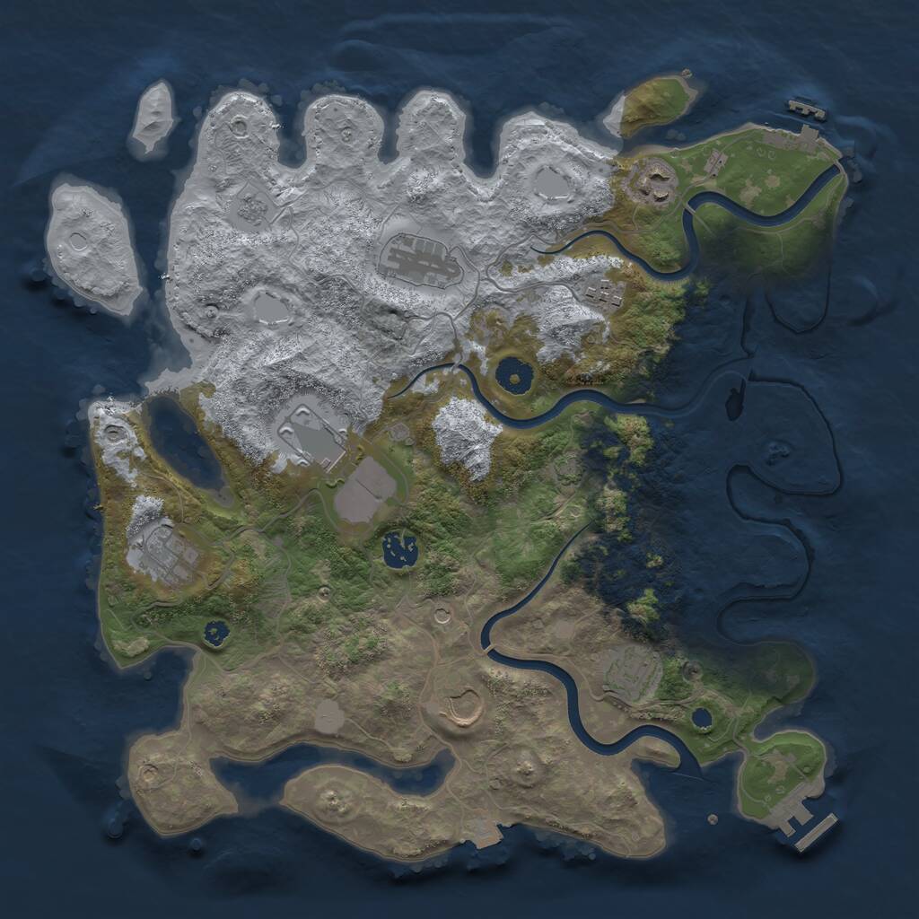Rust Map: Procedural Map, Size: 3750, Seed: 11042021, 14 Monuments