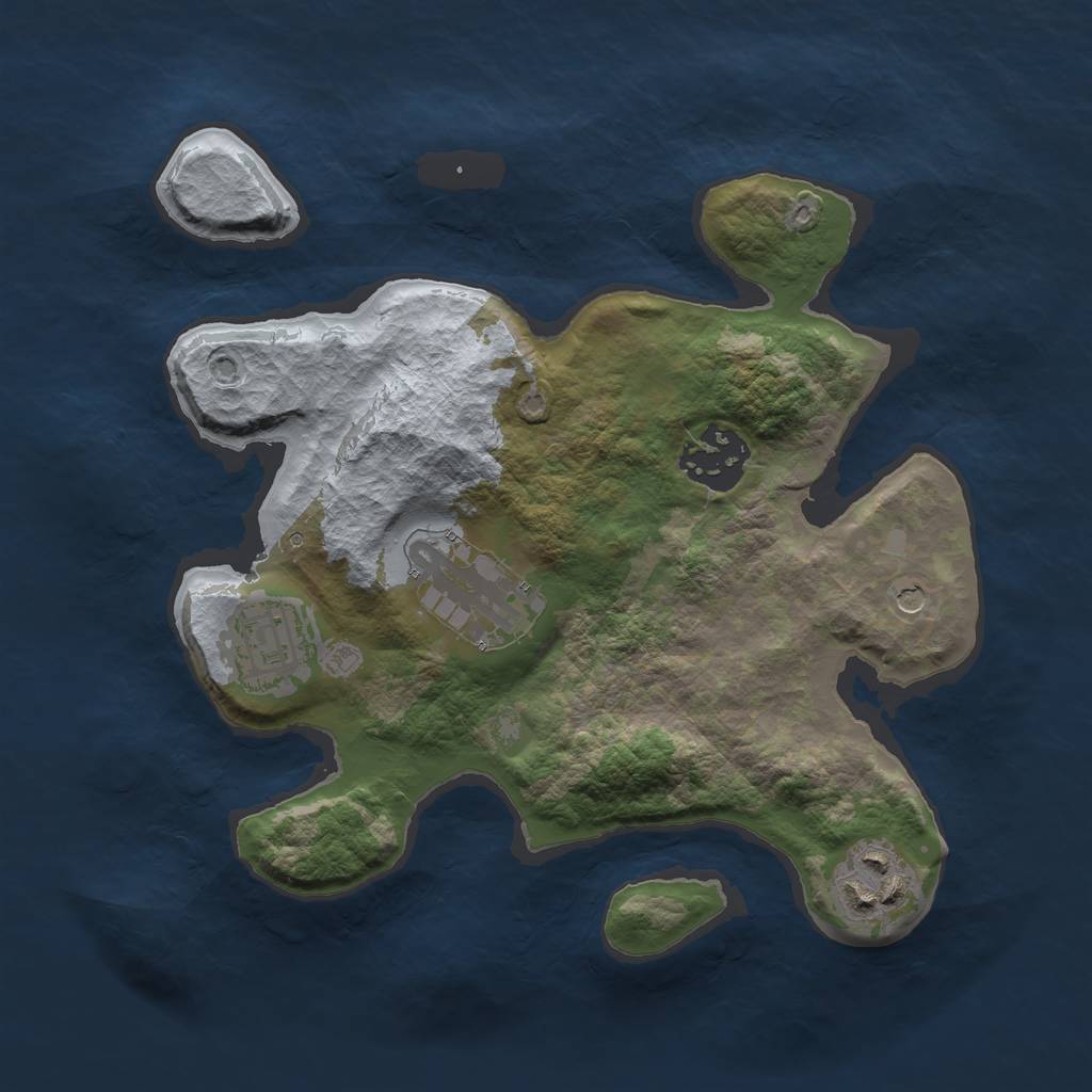 Rust Map: Barren, Size: 2500, Seed: 5678, 7 Monuments