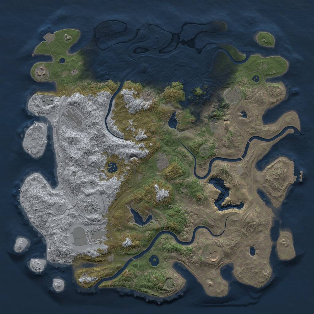 Rust Map: Procedural Map, Size: 4500, Seed: 54585, 15 Monuments