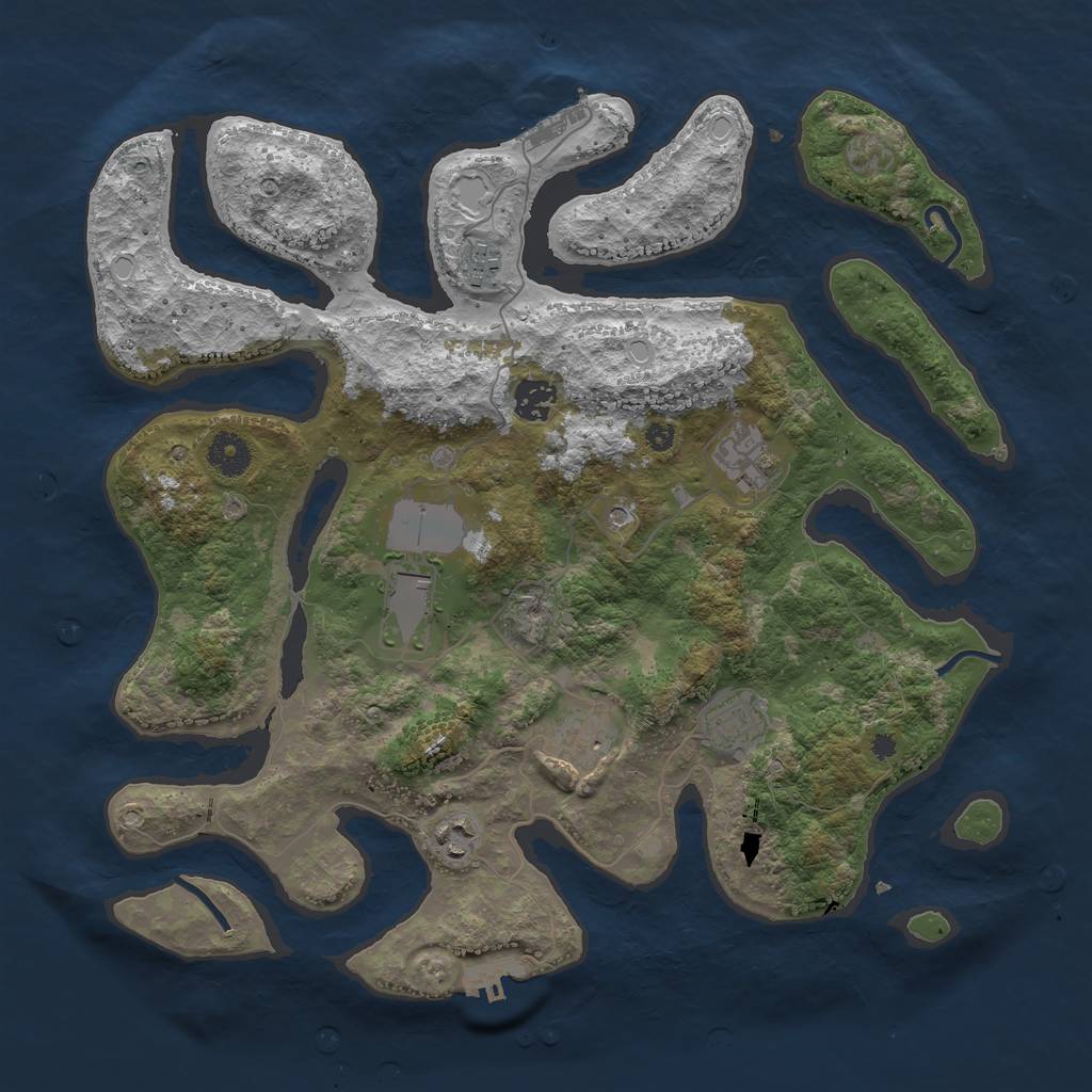 Rust Map: Procedural Map, Size: 3800, Seed: 1431040898, 15 Monuments