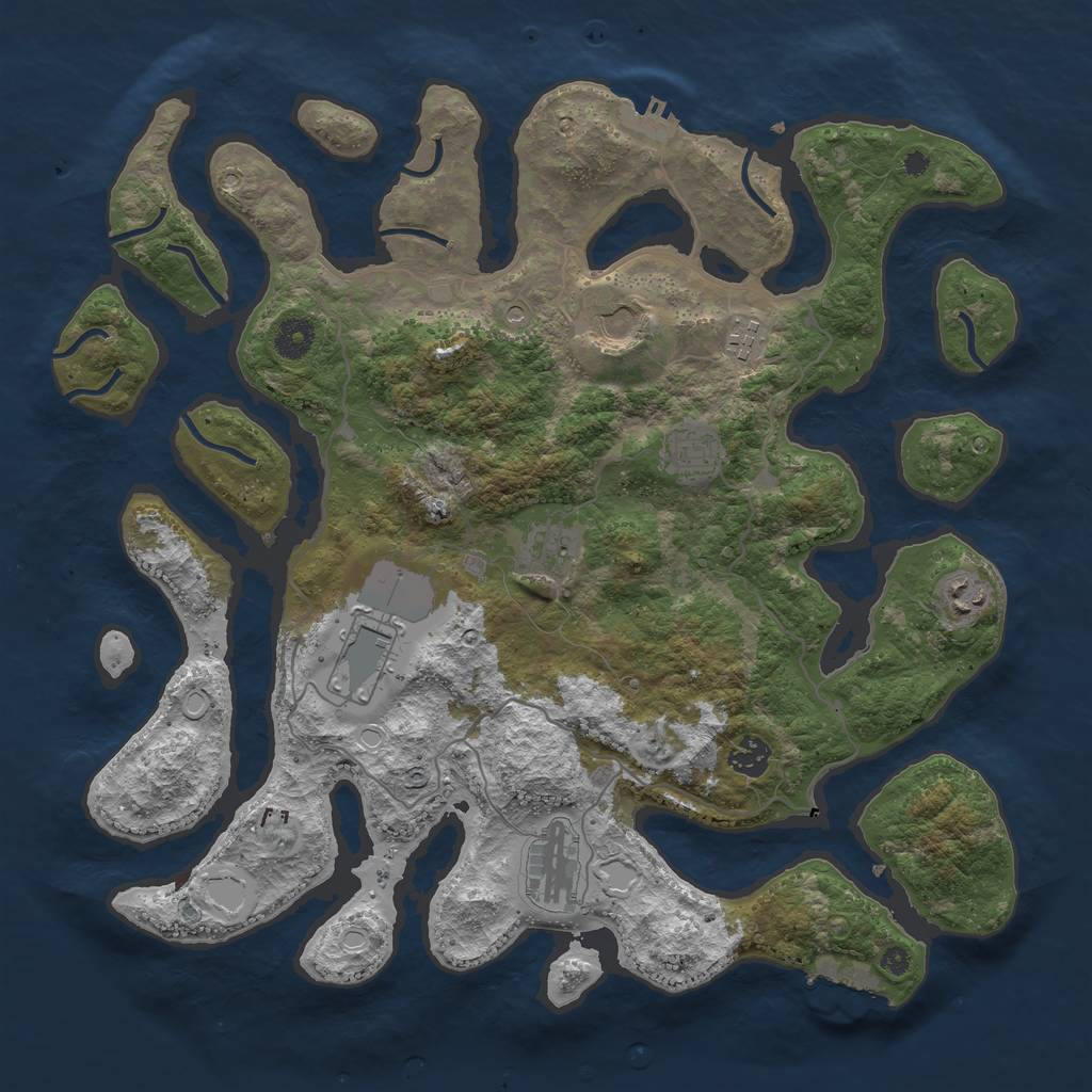 Rust Map: Procedural Map, Size: 4000, Seed: 1568448796, 16 Monuments