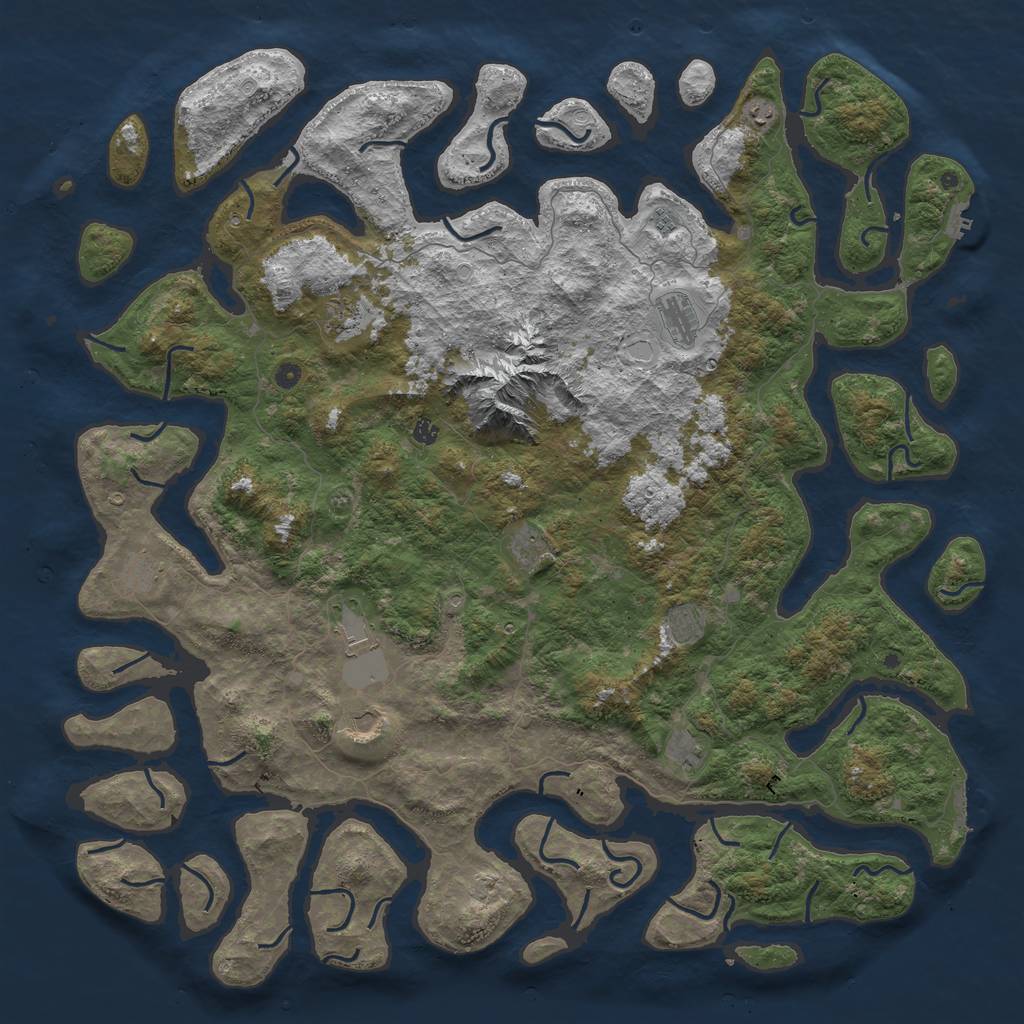 Rust Map: Procedural Map, Size: 6000, Seed: 1980869217, 19 Monuments