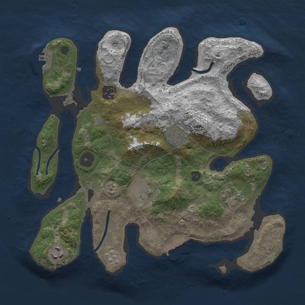 Rust Map: Procedural Map, Size: 3200, Seed: 1862415232, 14 Monuments