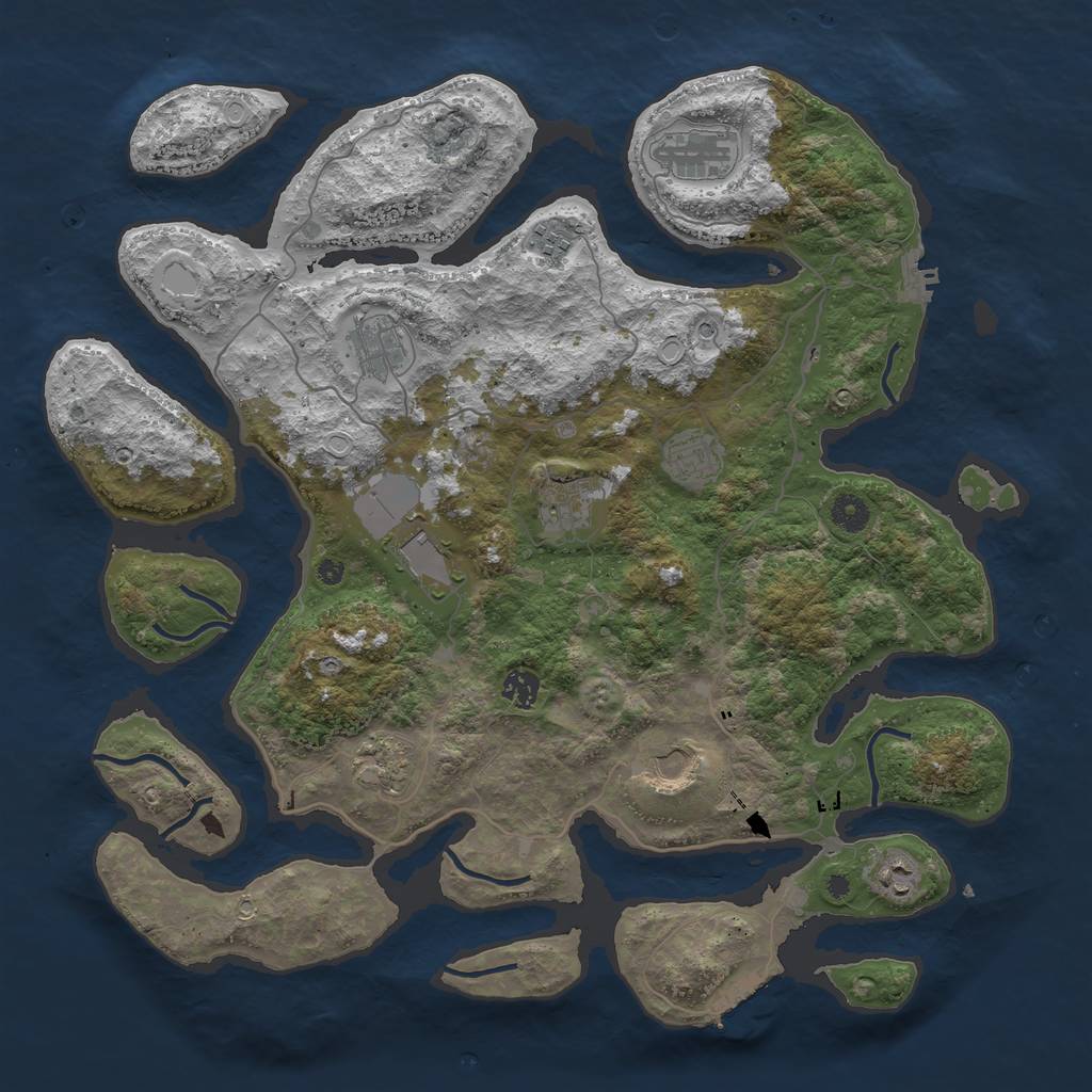 Rust Map: Procedural Map, Size: 4300, Seed: 636089441, 18 Monuments