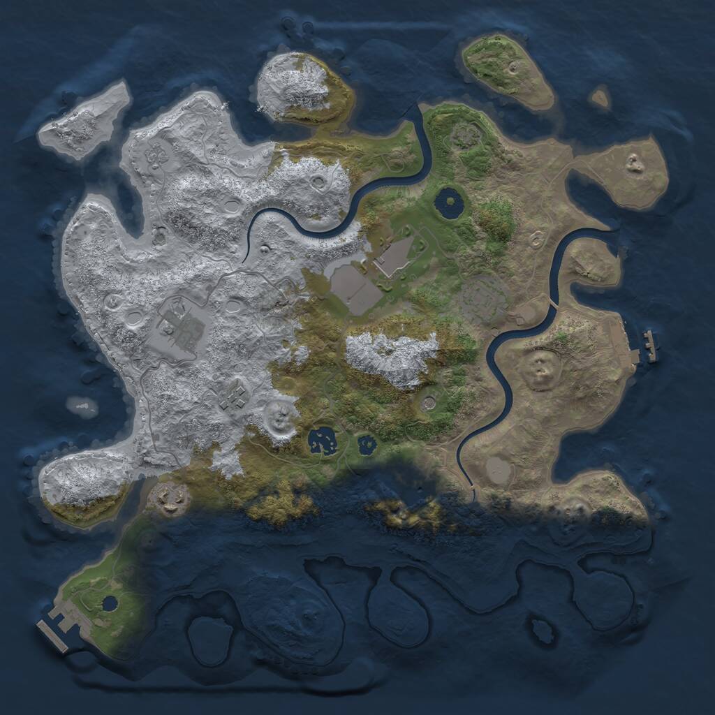 Rust Map: Procedural Map, Size: 3650, Seed: 8008, 13 Monuments