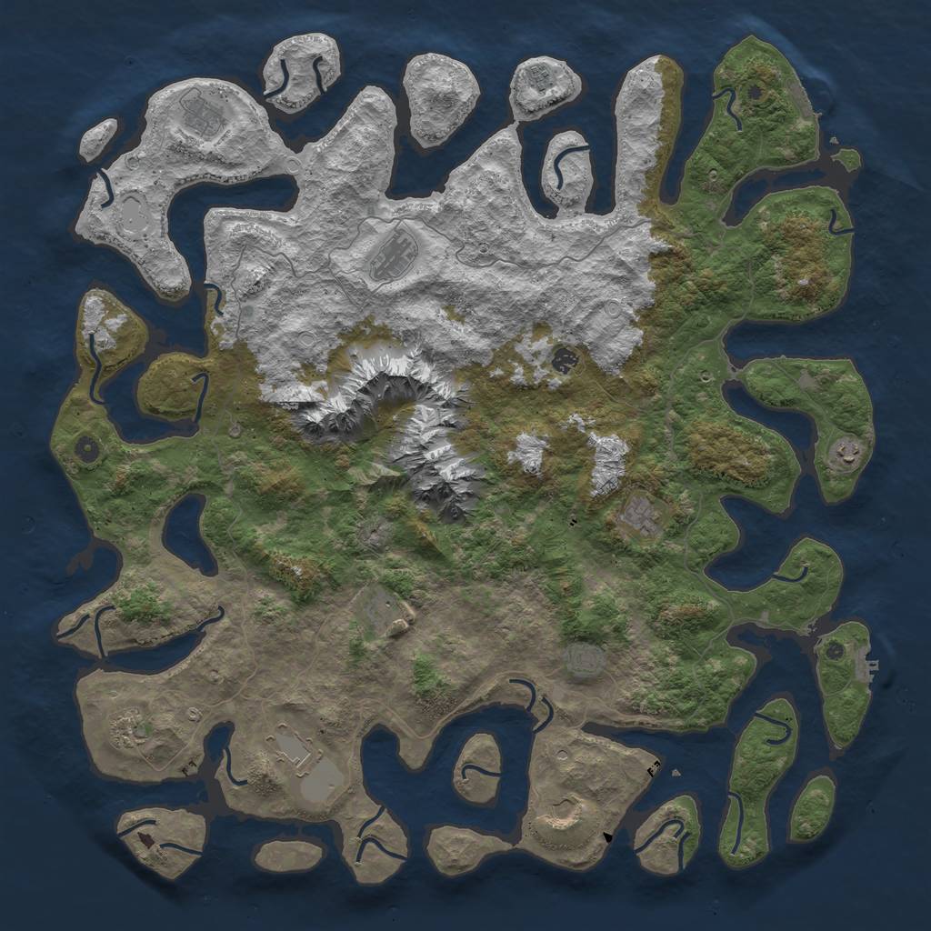 Rust Map: Procedural Map, Size: 5600, Seed: 15, 19 Monuments