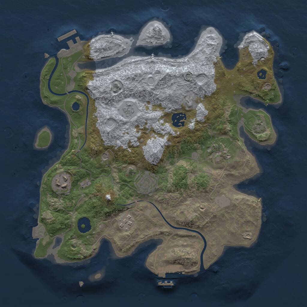 Rust Map: Procedural Map, Size: 3100, Seed: 685923302, 11 Monuments