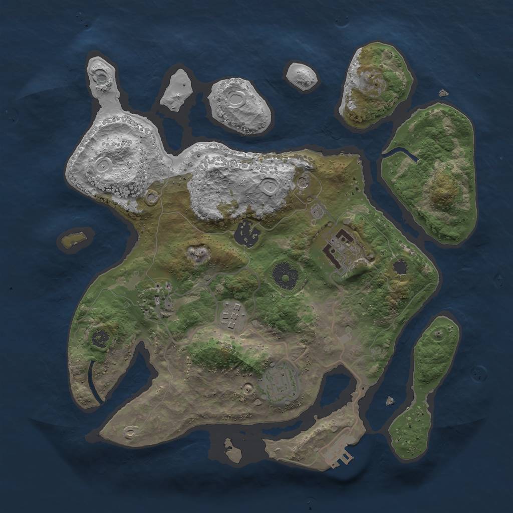 Rust Map: Procedural Map, Size: 3000, Seed: 1677140770, 12 Monuments