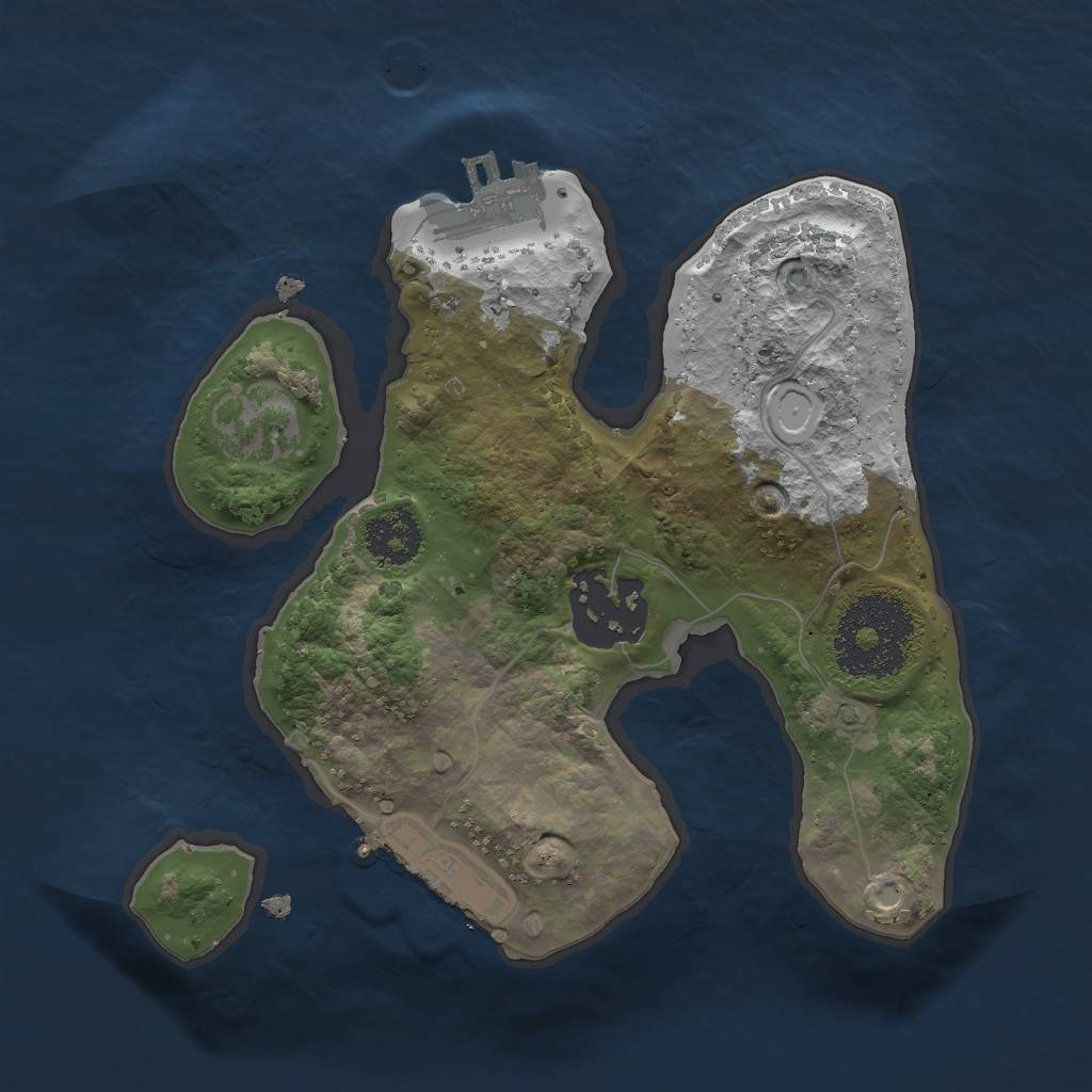 Rust Map: Procedural Map, Size: 2000, Seed: 1141545984, 8 Monuments