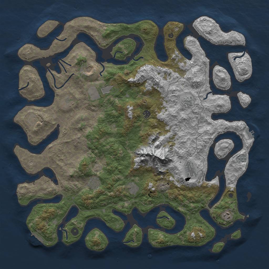 Rust Map: Procedural Map, Size: 5236, Seed: 532965826, 19 Monuments