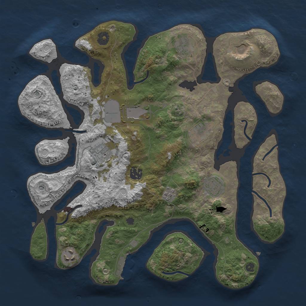 Rust Map: Procedural Map, Size: 3500, Seed: 8378273, 16 Monuments