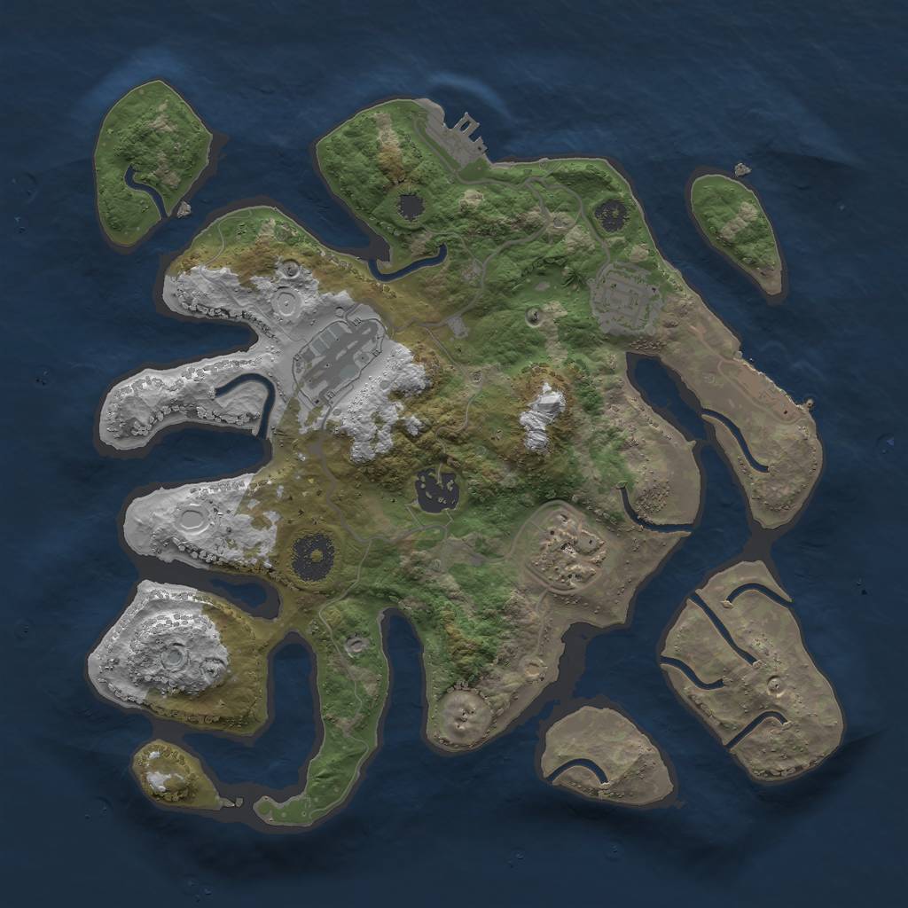 Rust Map: Procedural Map, Size: 3000, Seed: 252856534, 11 Monuments
