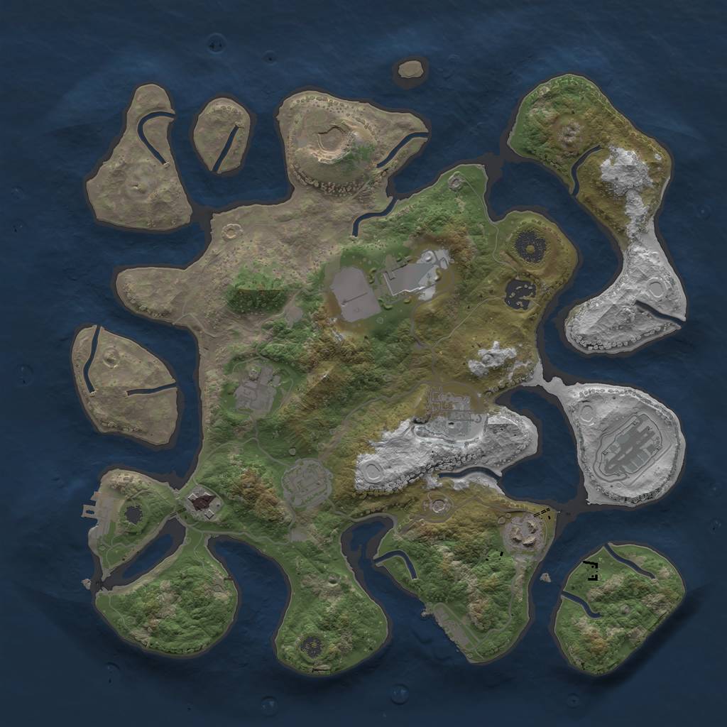 Rust Map: Procedural Map, Size: 3500, Seed: 20211104, 17 Monuments