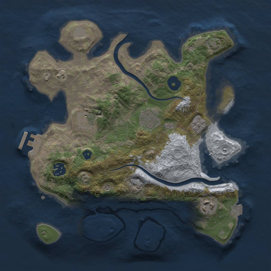 Rust Map: Procedural Map, Size: 3000, Seed: 4881, 9 Monuments