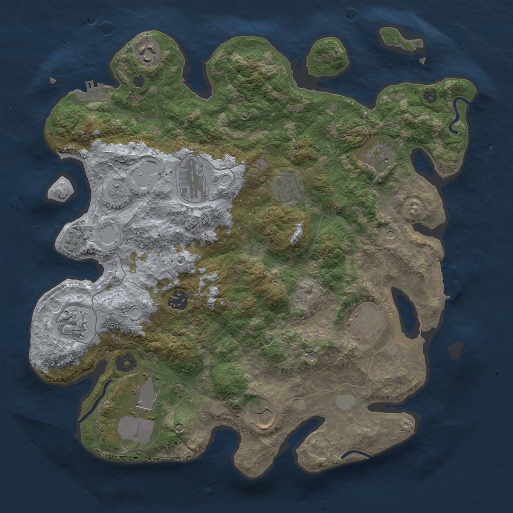 Rust Map: Procedural Map, Size: 3850, Seed: 12359658, 17 Monuments