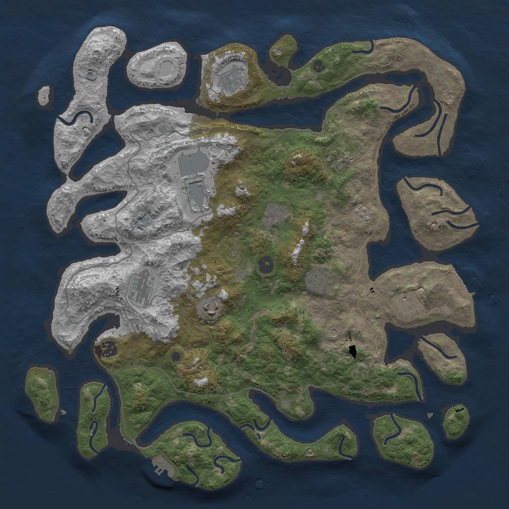 Rust Map: Procedural Map, Size: 4500, Seed: 13372000, 18 Monuments