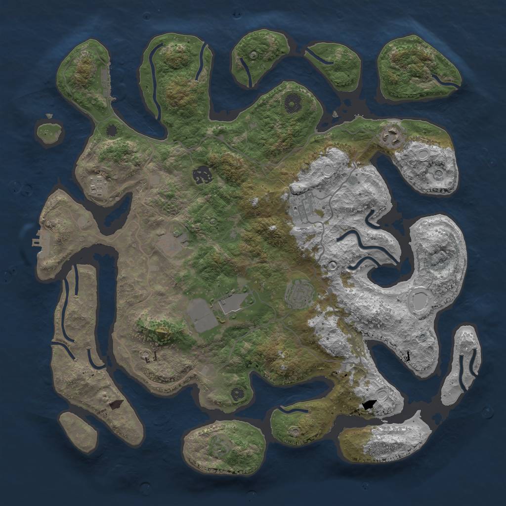 Rust Map: Procedural Map, Size: 4000, Seed: 505330, 15 Monuments