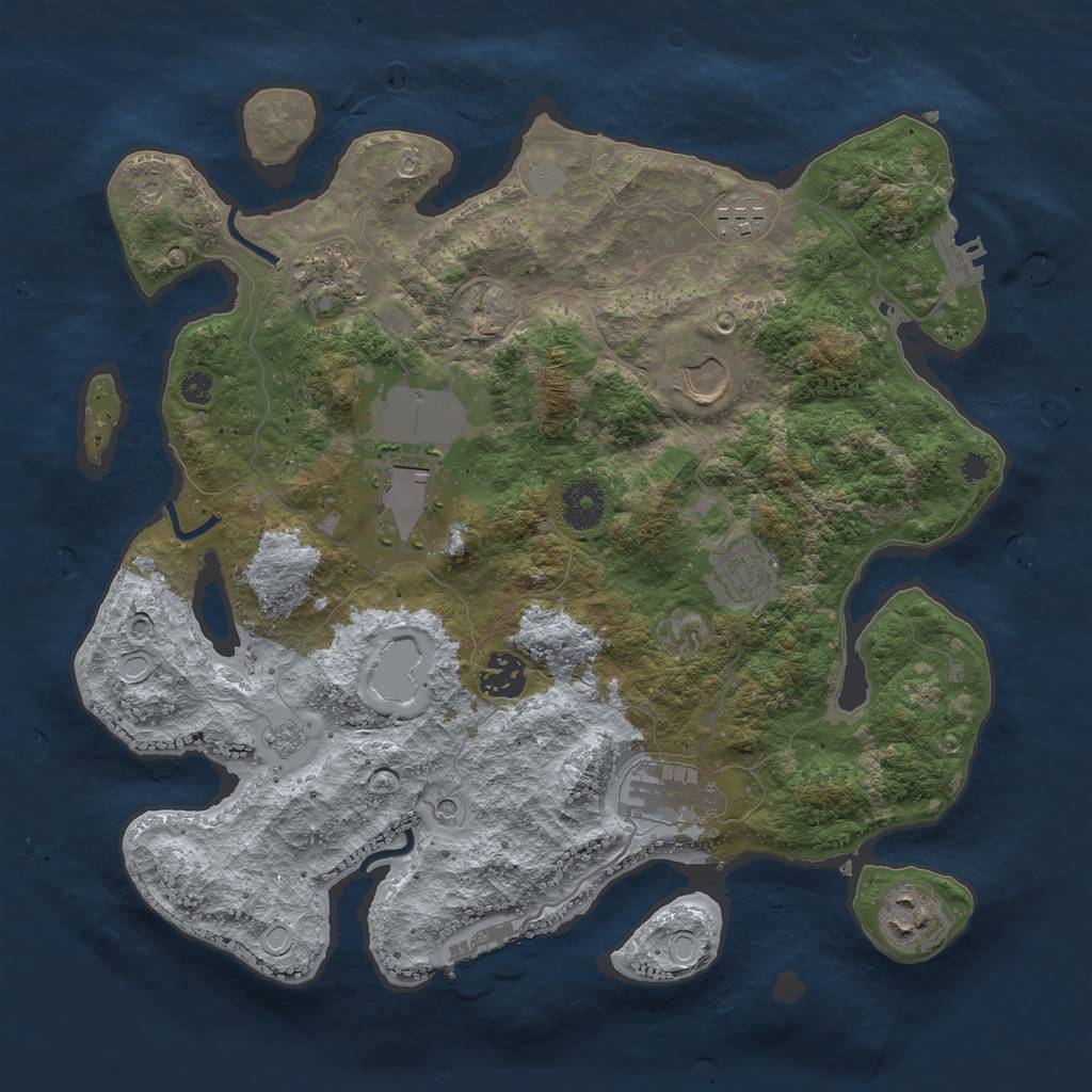 Rust Map: Procedural Map, Size: 3500, Seed: 1567510280, 15 Monuments