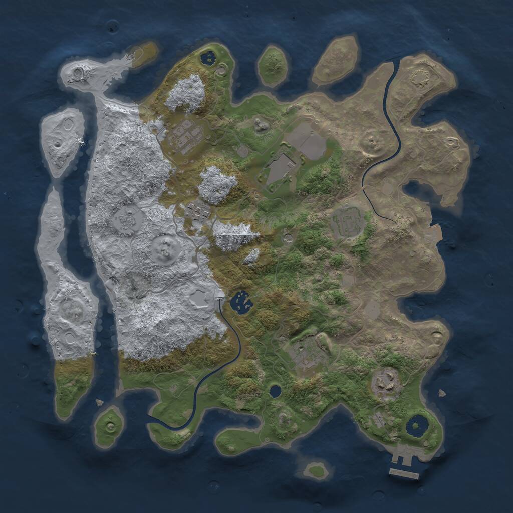 Rust Map: Procedural Map, Size: 3500, Seed: 2359, 12 Monuments