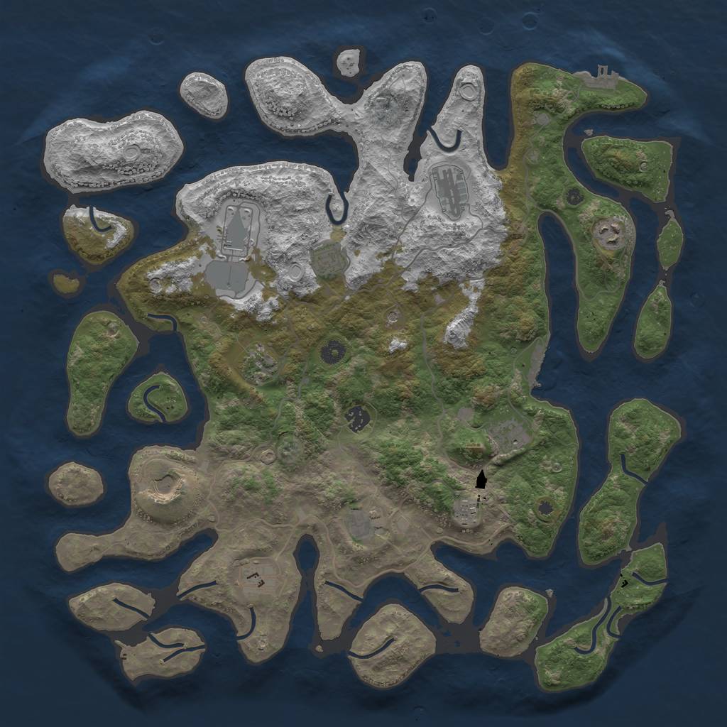Rust Map: Procedural Map, Size: 4500, Seed: 1568939390, 19 Monuments