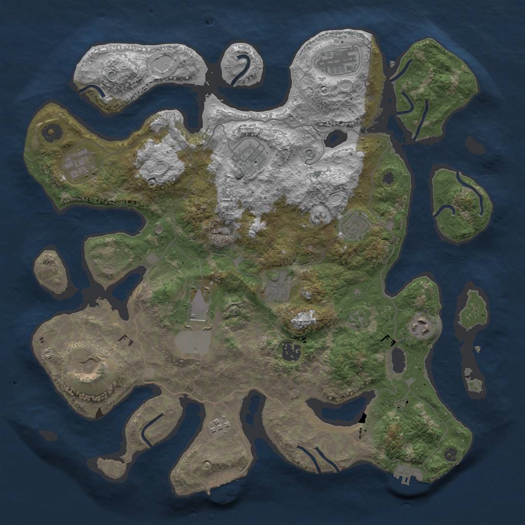 Rust Map: Procedural Map, Size: 4000, Seed: 1527848252, 18 Monuments