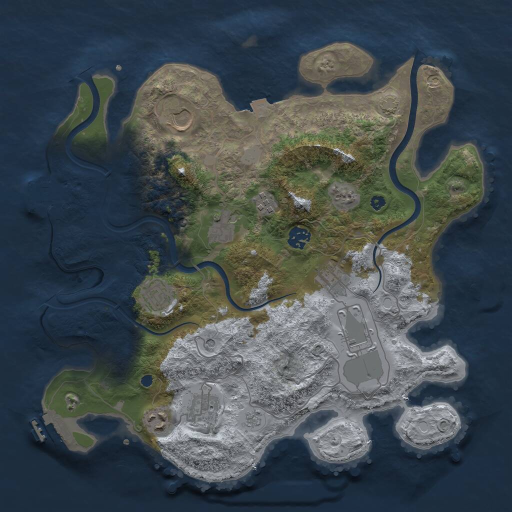 Rust Map: Procedural Map, Size: 3500, Seed: 1168687226, 15 Monuments