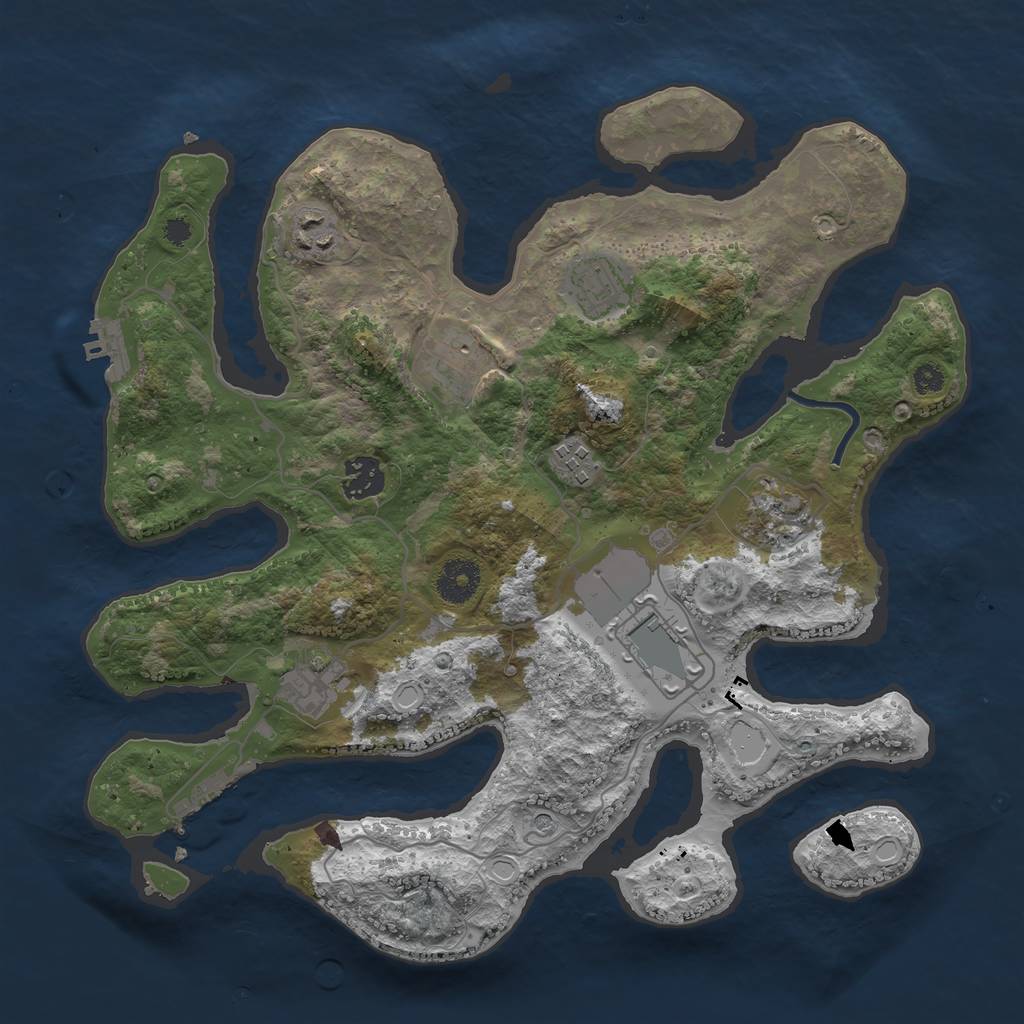 Rust Map: Procedural Map, Size: 3500, Seed: 1168687226, 16 Monuments