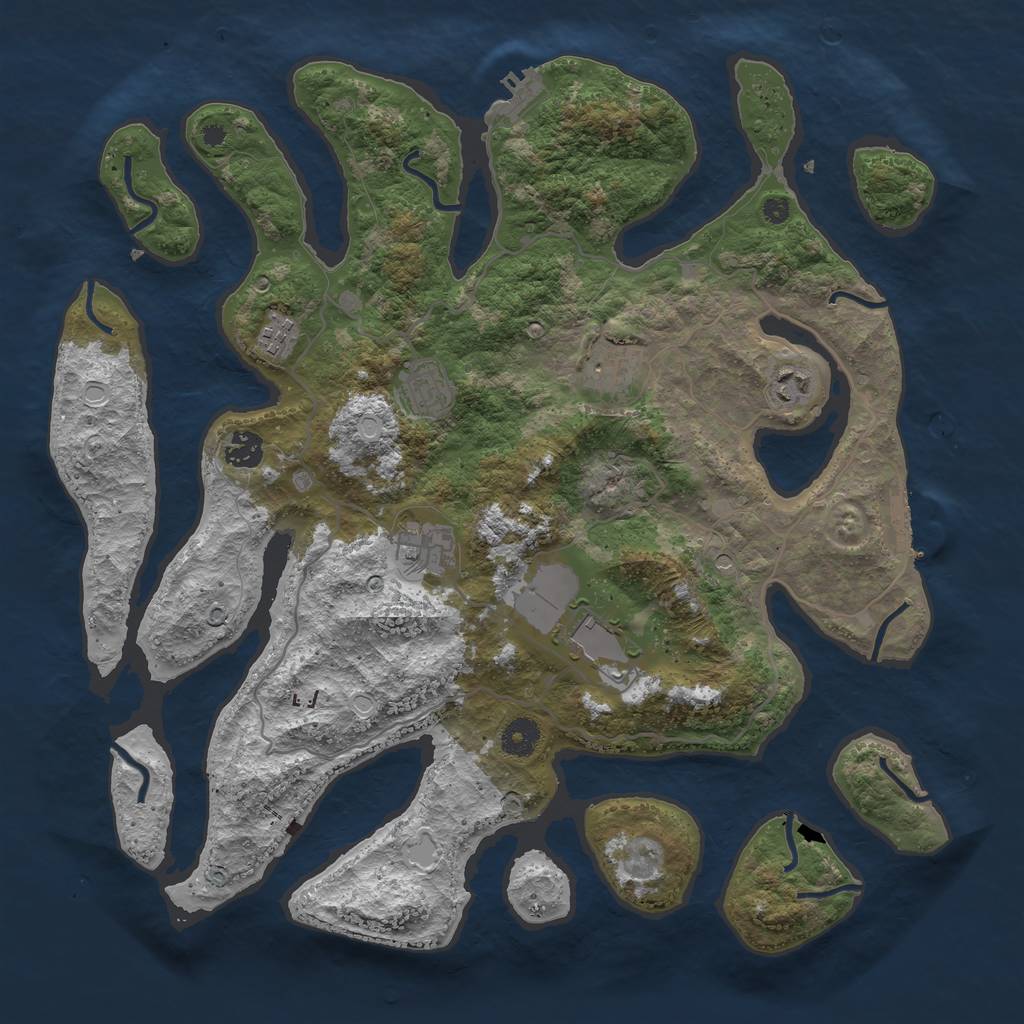 Rust Map: Procedural Map, Size: 4000, Seed: 31413592, 15 Monuments