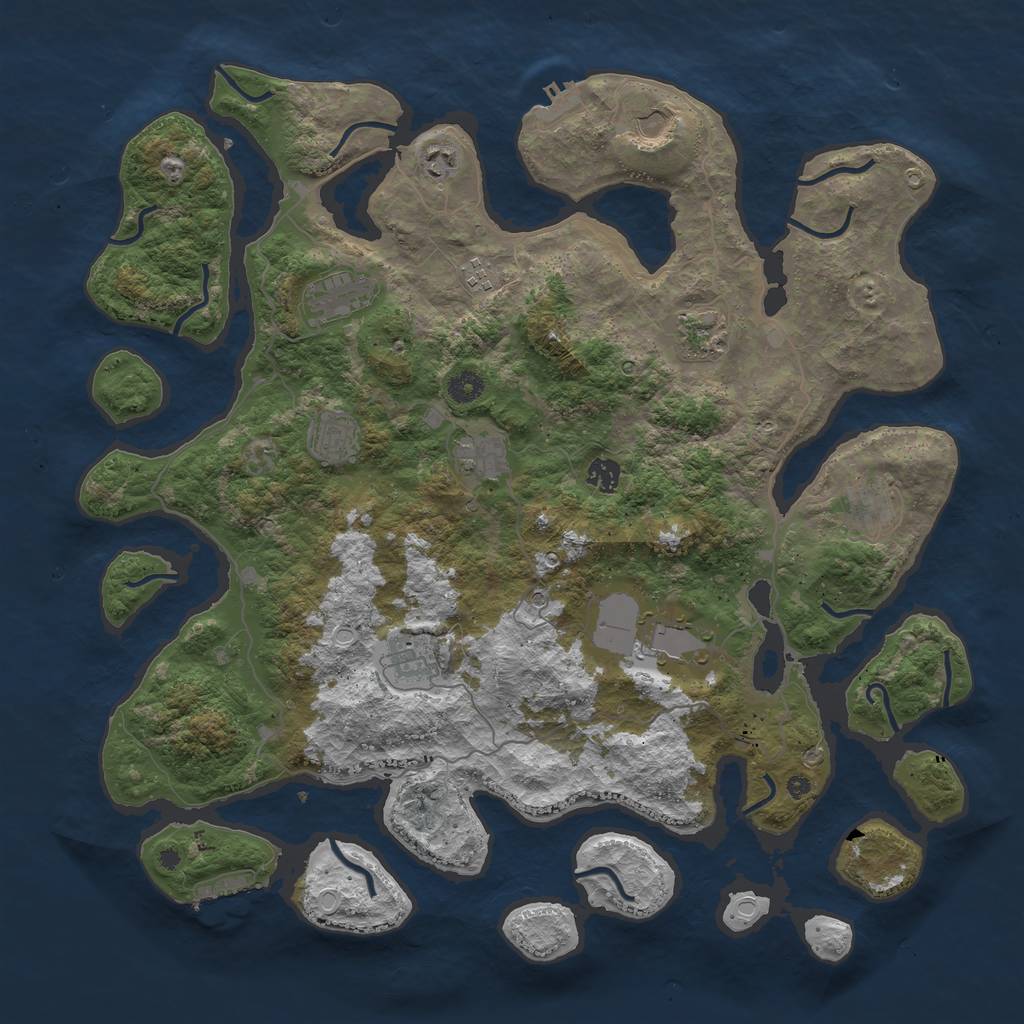 Rust Map: Procedural Map, Size: 4500, Seed: 289544332, 19 Monuments