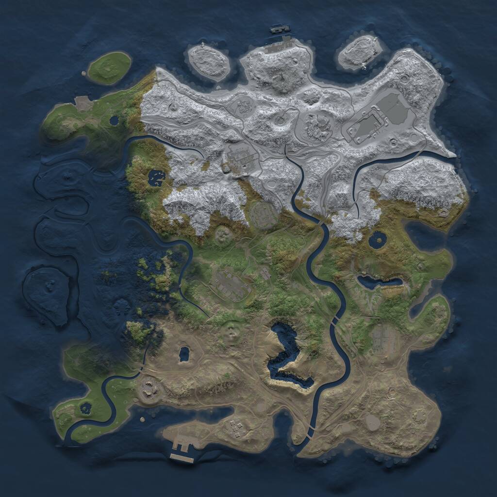 Rust Map: Procedural Map, Size: 4250, Seed: 332291, 15 Monuments