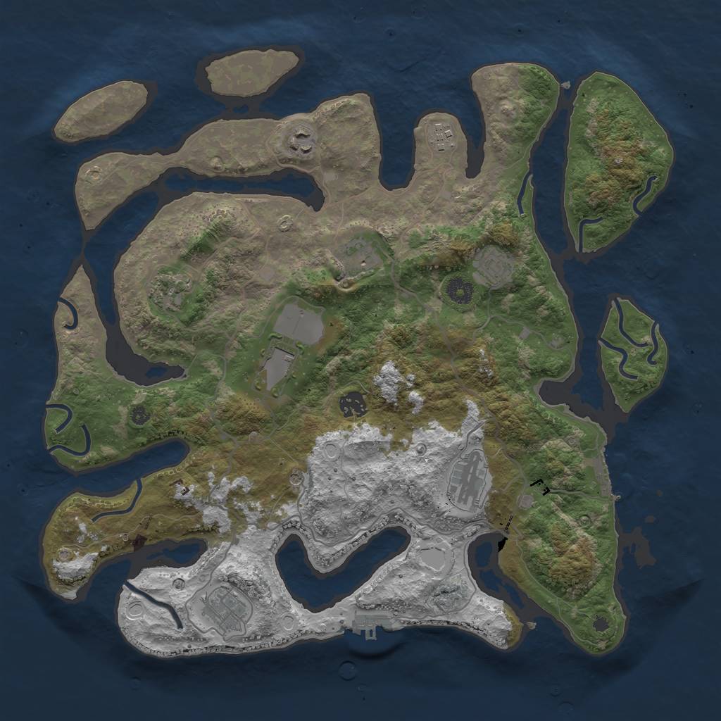 Rust Map: Procedural Map, Size: 4000, Seed: 20210411, 17 Monuments