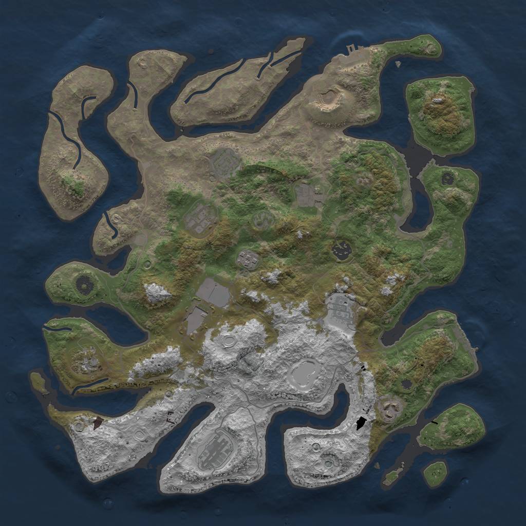 Rust Map: Procedural Map, Size: 4300, Seed: 632524699, 19 Monuments