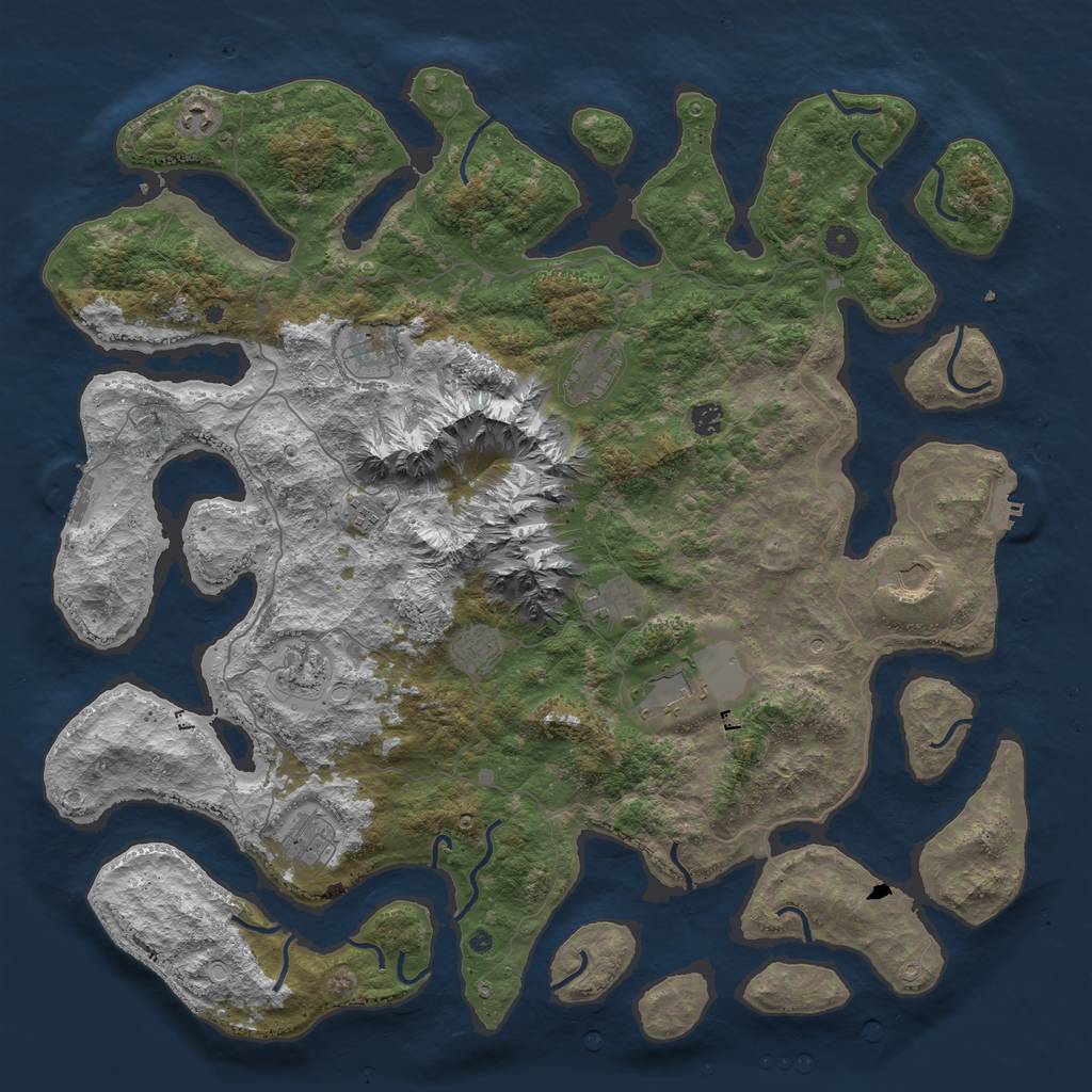 Rust Map: Procedural Map, Size: 5000, Seed: 27, 19 Monuments