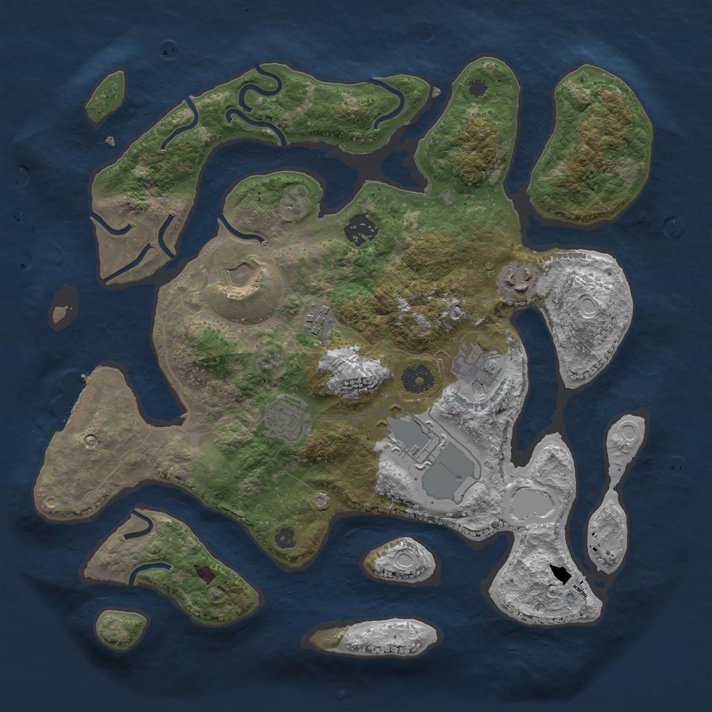 Rust Map: Procedural Map, Size: 3500, Seed: 17222, 13 Monuments