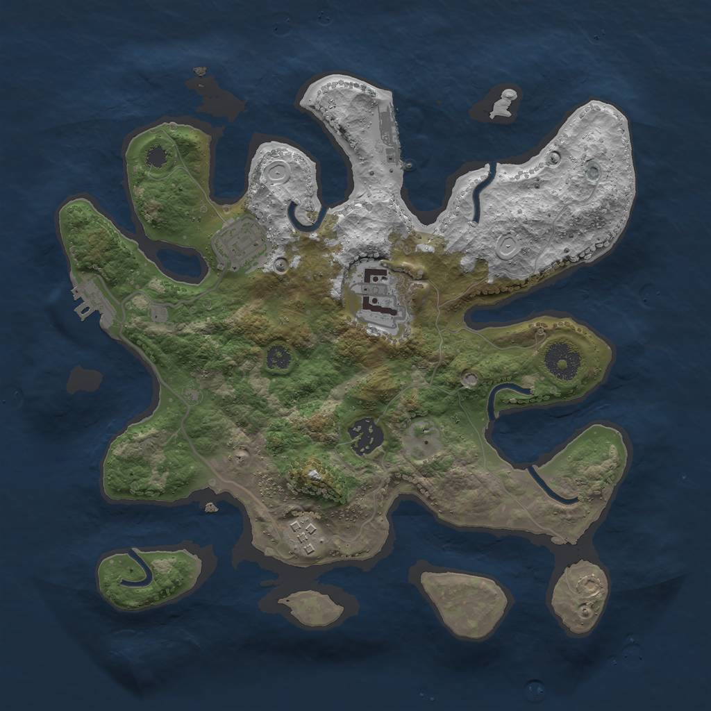 Rust Map: Procedural Map, Size: 3000, Seed: 77624551, 11 Monuments