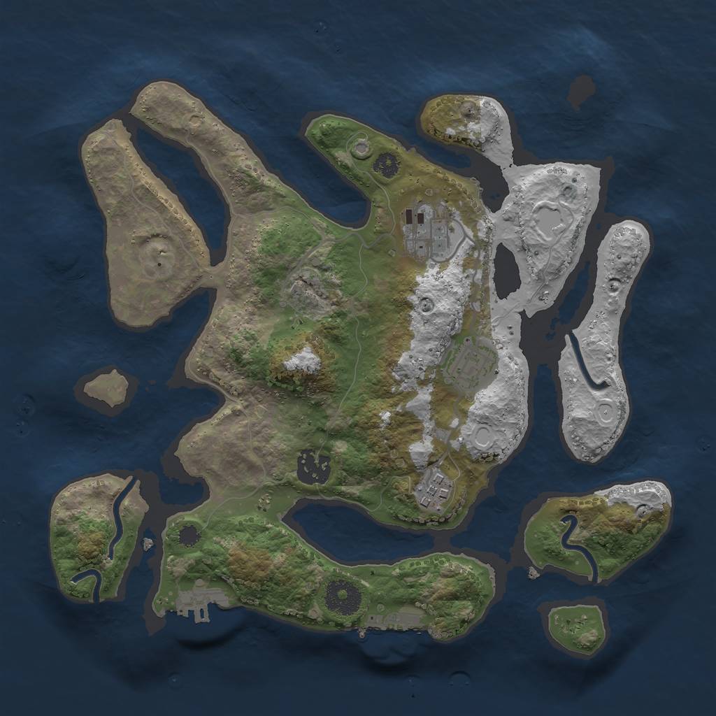 Rust Map: Procedural Map, Size: 3000, Seed: 9890, 11 Monuments